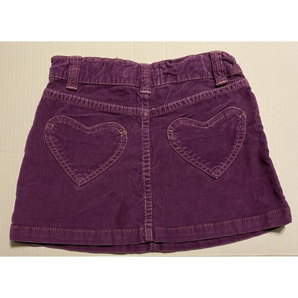 Mini Boden Girls Corduroy Skirt Heart Pockets Purple Size 7-8 School Holiday - Picture 2 of 8